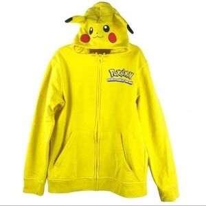 Pokemon Pikachu Yellow Zip-Up‎ Hoodie Gotta Catch Em All! Kids Size L
